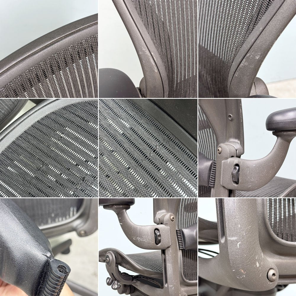 ハーマンミラー Herman Miller アーロンチェア Bサイズ ランバーサポート フル装備 グラファイトベース ビル・スタンフ ＆ ドン・チャドウィック ◎