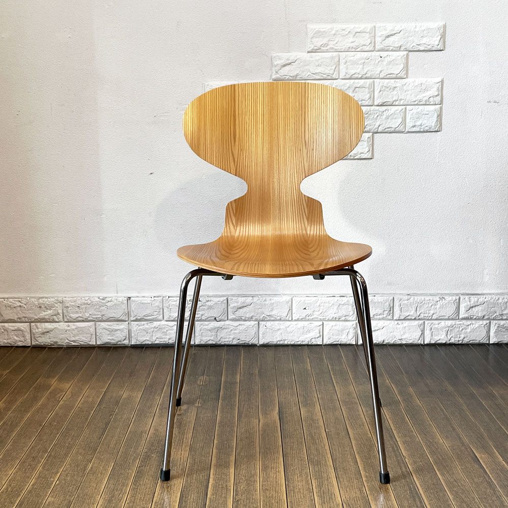 フリッツハンセン Fritz Hansen アントチェア ANT CHAIR アリンコチェア エルム材 4本脚 アルネ・ヤコブセン デンマーク 北欧家具 B ◎