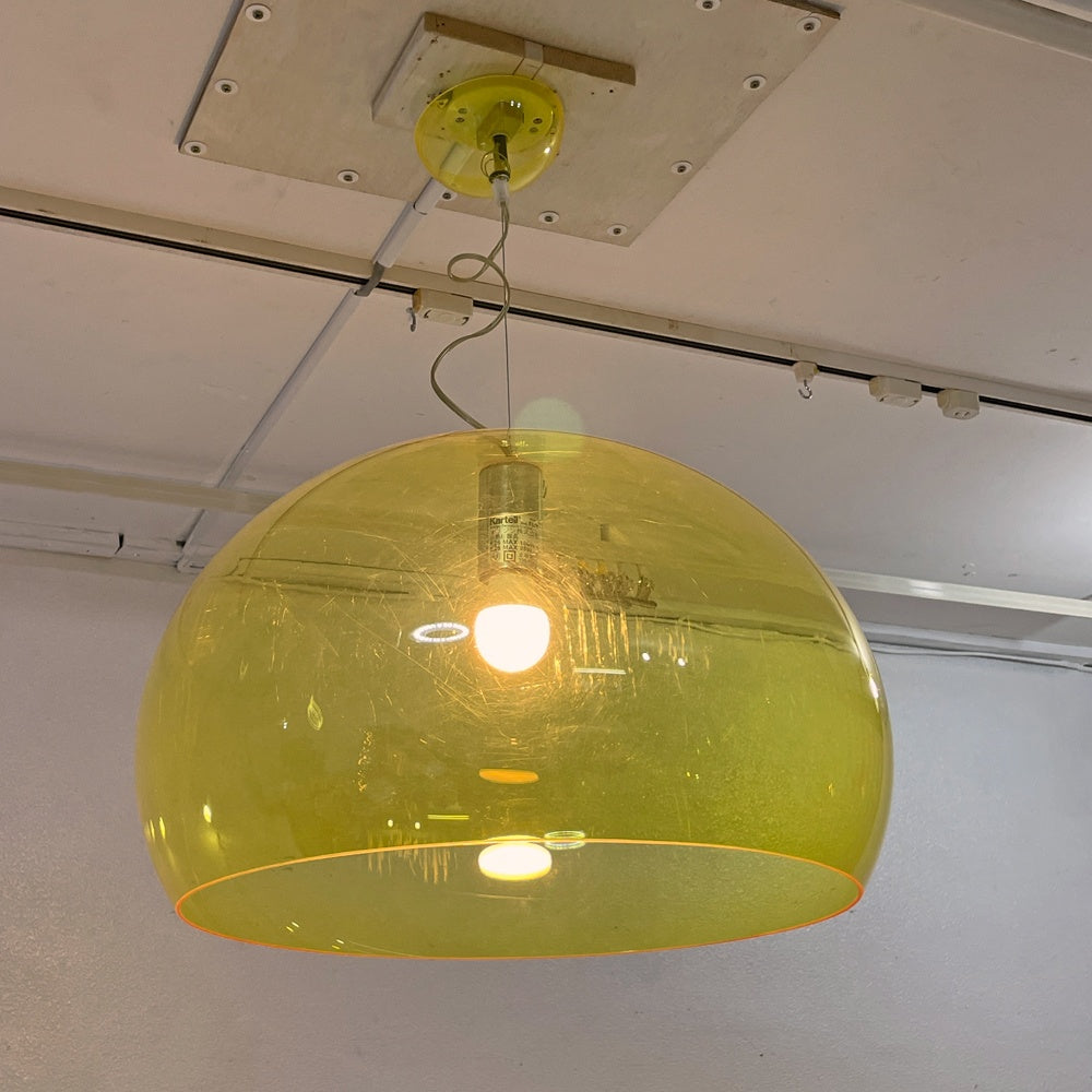 カルテル Kartell フライ FL/Y FLY ペンダントライト イエロー φ52cm フェルーチョ・ラヴィアーニ イタリア スペースエイジ ●