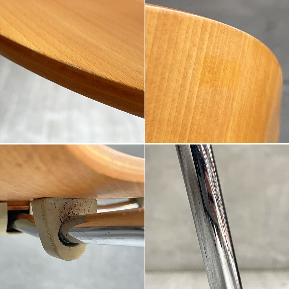 フリッツハンセン Fritz Hansen 3101 アントチェア 4本脚 ナチュラルビーチ材 ラッカー仕上げ アルネ・ヤコブセン 北欧家具 A ♪