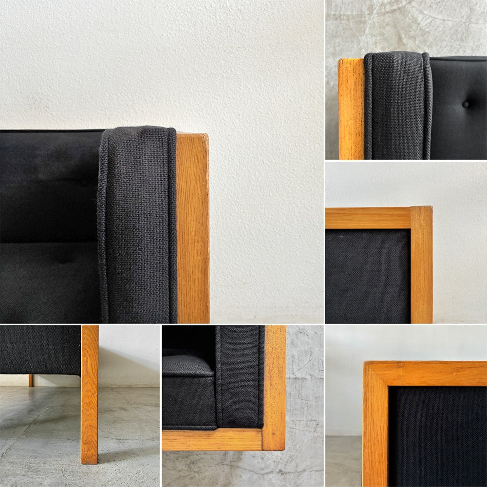ハーマンミラー Herman Miller ビンテージ ネルソン キューブ グループ シーティング ソファ 3シーター W1940 Nelson Cube Sofa 76" ブラック ミッドセンチュリーモダン 〓