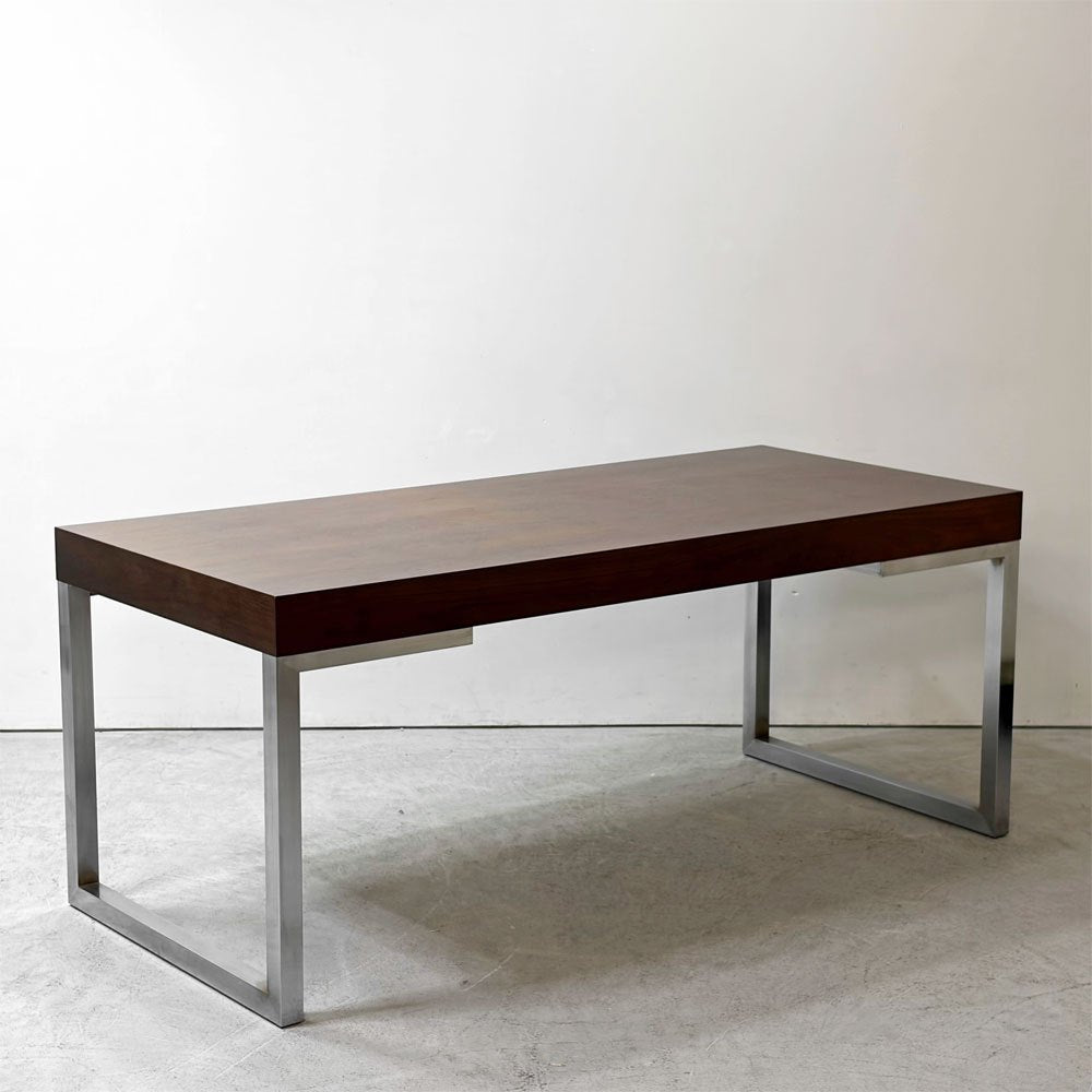 イデー IDEE アティーノ ATINO デスク ダイニングテーブル ワークテーブル ウォールナット材 スチール 抽斗2杯 W180cm モダンデザイン 廃番希少 ●