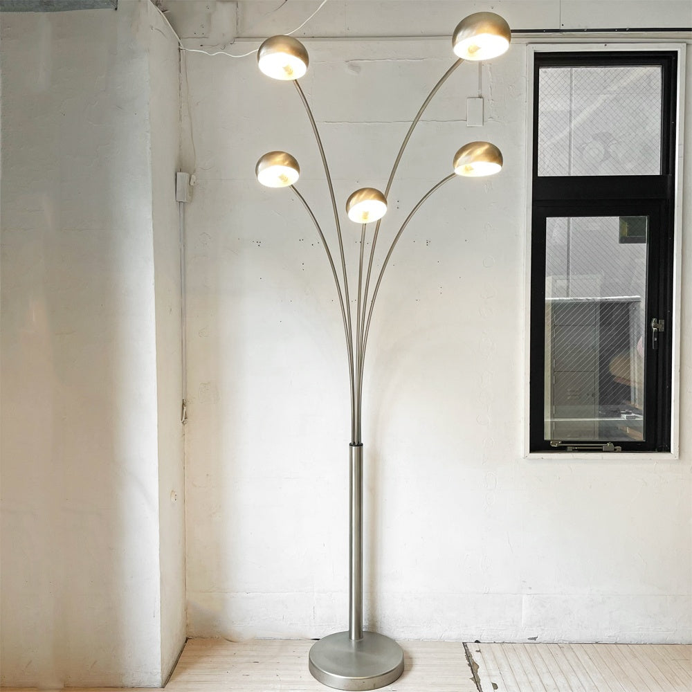 ミッドセンチュリーデザイン 5灯 ツリーライト マルチアーム フロアライト アーチ型 フロアランプ USビンテージ  工業デザイン ★