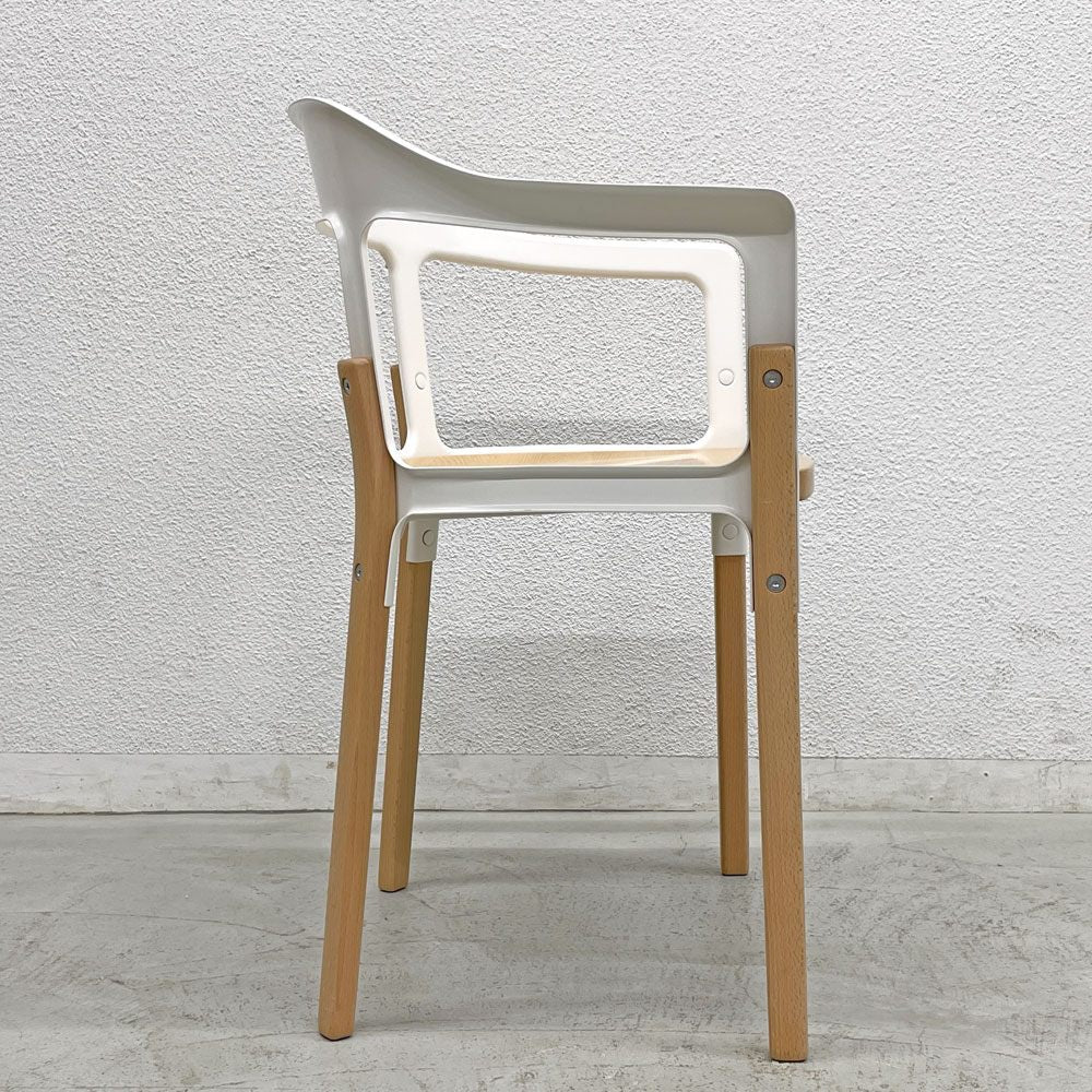 マジス MAGIS スティールウッドチェア Steelwood Chair ホワイト＆ビーチ アームチェア ロナン & エルワン・ブルレック イタリア B 〓
