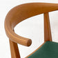 ウッドユーライクカンパニー WOOD YOU LIKE COMPANY アイチェア AI CHAIR アームチェア チェリー無垢材 ファブリック張替え済み グリーン ●