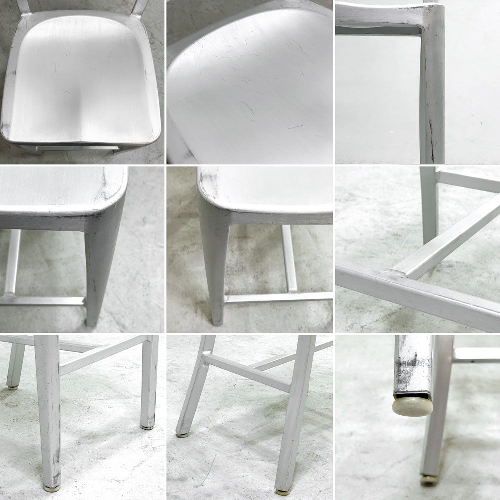 ネイビーバースツール Navy BarStool カウンターチェア アルミニウム インダストリアル リプロダクト A ●