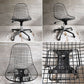 モダニカ MODERNICA ワイヤーチェア Wire Chair ブラックワイヤー ローリングベース キャスター ガス圧式昇降機能 シートパッド付 PVCレザー イームズ ミッドセンチュリー ♪
