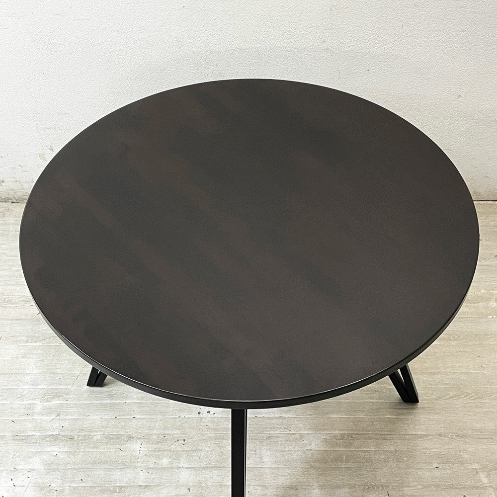 かなでもの KANADEMONO ザ・カフェテーブル THE CAFE TABLE トライアングル 4pin ラウンド Φ100cm ラバーウッド × スチール ブラック ●