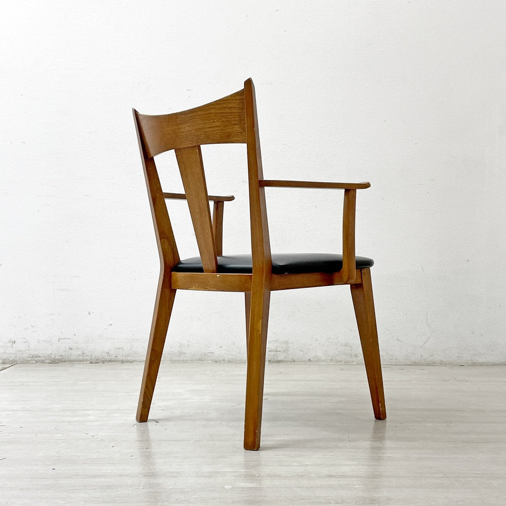 アクメファニチャー ACME Furniture カーディフ アームチェア CARDIFF ARM CHAIR ダイニングチェア アッシュ材 ビニールレザーシート ブラック A ●