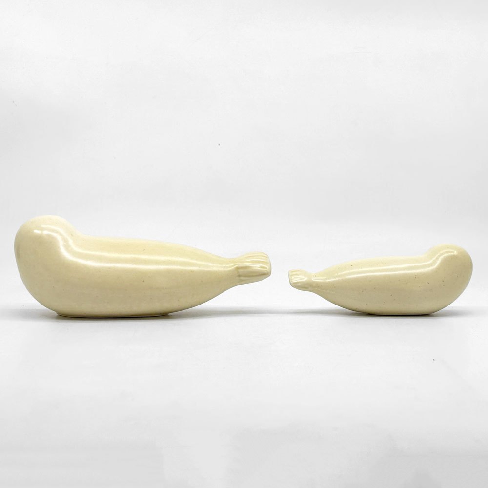 リサラーソン Lisa Larson アザラシの親子 Seal S&M セット フィギュリン オブジェ 置物 スウェーデン 北欧雑貨 ●