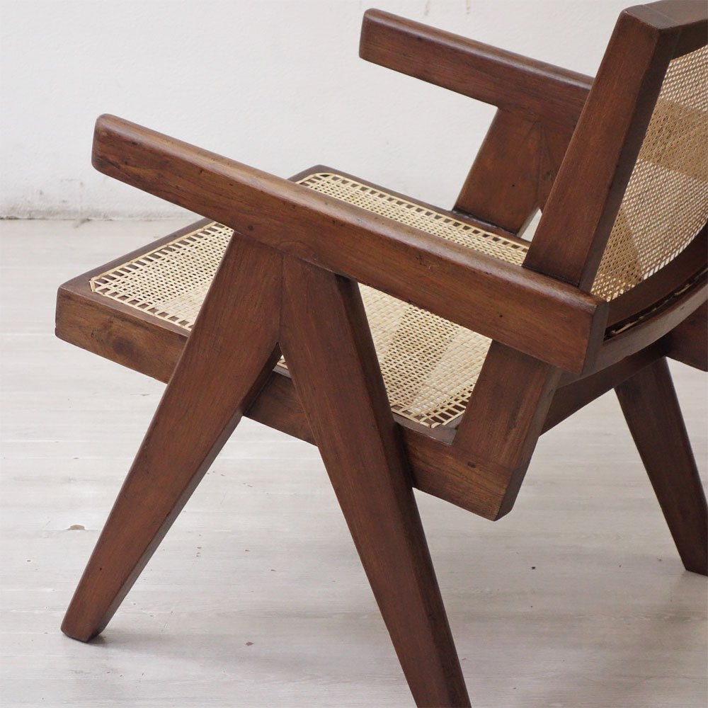 ピエールジャンヌレ Pierre Jeanneret イージーチェア Easy Chair チーク無垢材 チャンディーガル 60`s ビンテージ B ●