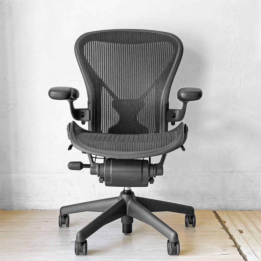 ハーマンミラー Herman Miller アーロンチェア クラシック Bサイズ ポスチャーフィット フル装備 グラファイトベース デスクチェア オフィスチェア ★