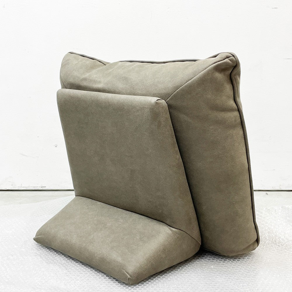 リラックスフォーム RELAX FORM アルフレード ALFREDO ソファ 背クッション ハイタイプ ヨーロピアングレー 置き型クッション レザーテックス H52cm 関家具 展示品 美品 ●