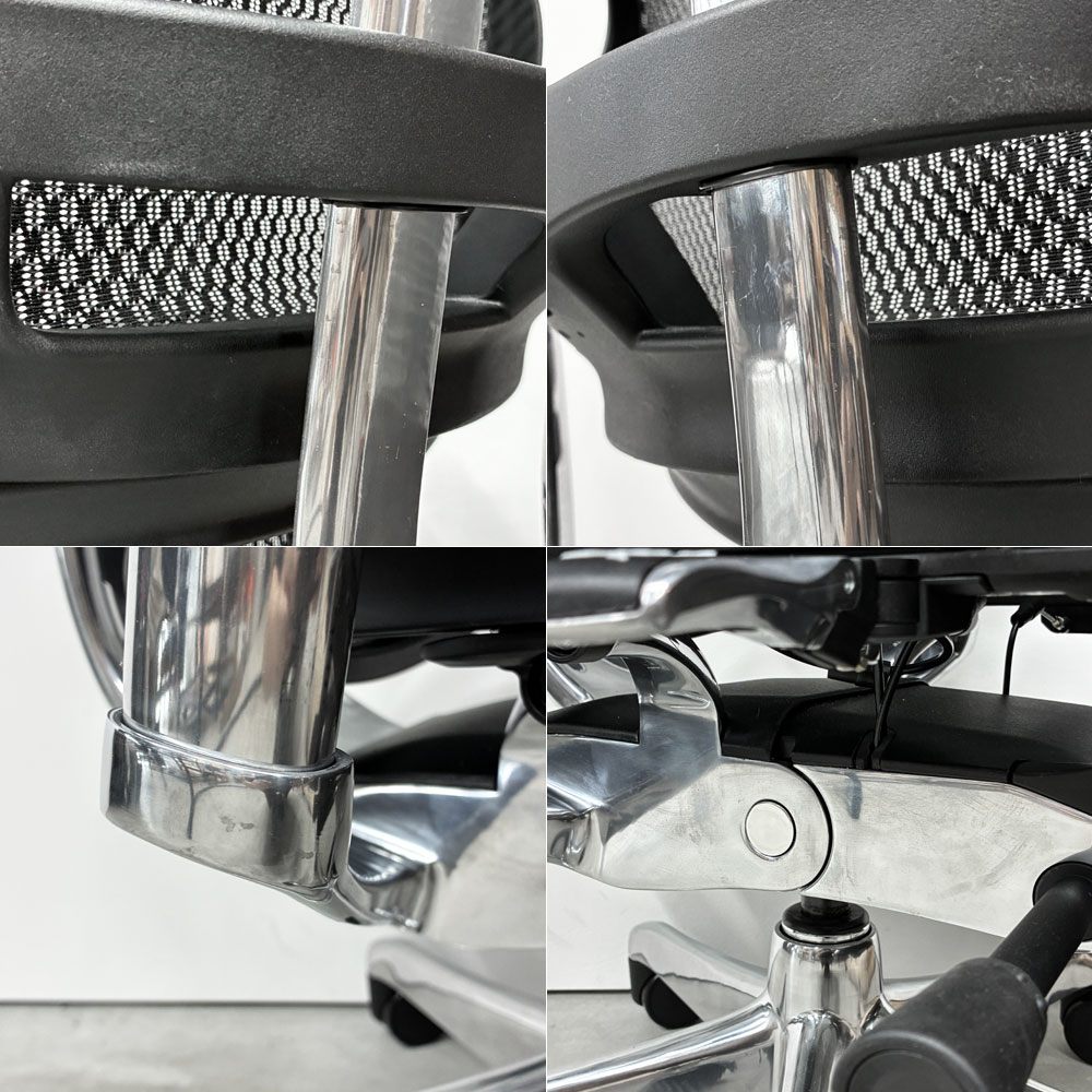 エルゴヒューマン Ergohuman プロ2 オットマン PRO2 ottoman デスクチェア ブラックメッシュ オットマン内蔵式 メモリーロッキング 2024年製 定価￥293,700- ◎
