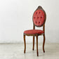 ヨーロピアンクラシカル デザイン European Classical design 木製 サロンチェア ダイニングチェア 猫脚 レッド イタリア ロココ調 A ●