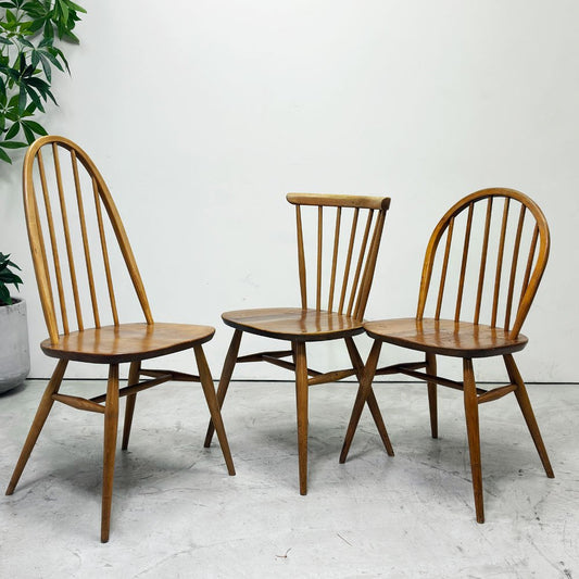アーコール Ercol クエーカー チェア ダイニングチェア エルム×ビーチ材 ナチュラル 60's カイトマーク有り UKビンテージ vintage 英国家具 ●