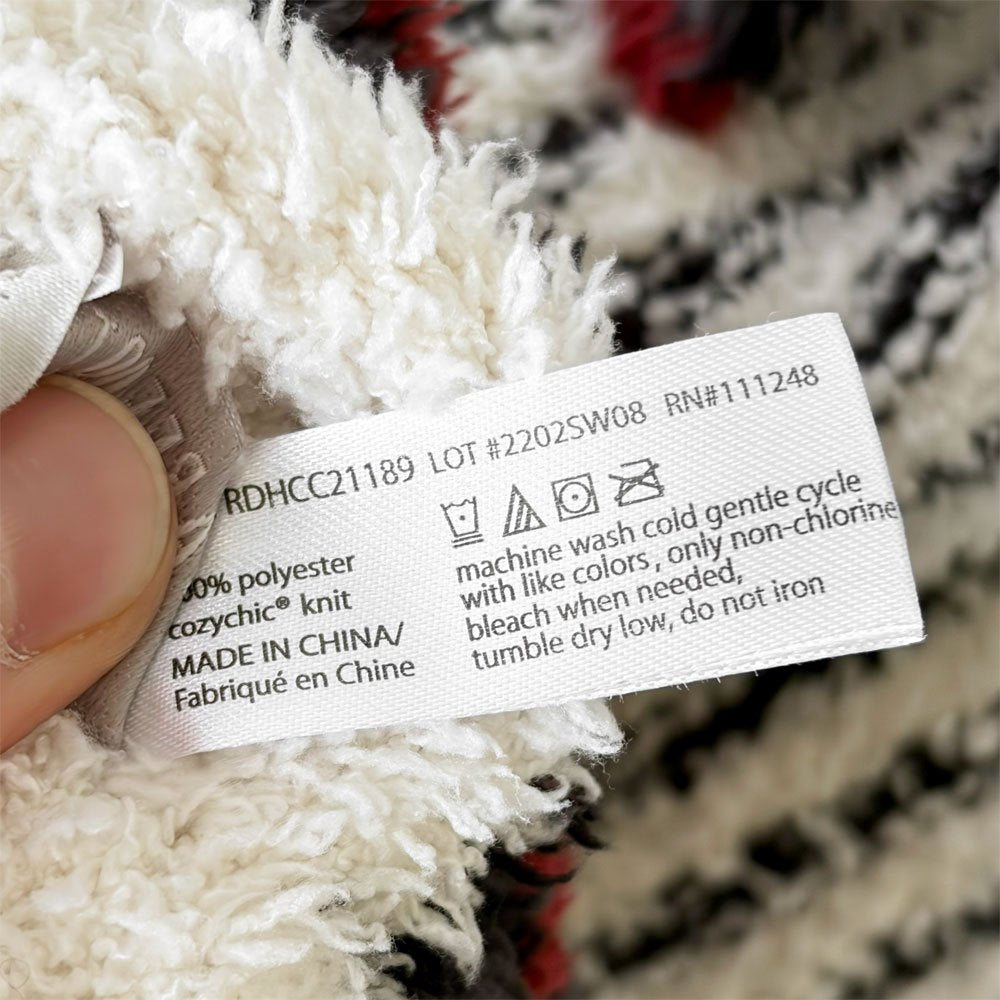 ベアフット ドリームズ BAREFOOT DREAMS コージーシック スロー CozyChic Throw INSPI(RED) Stripe Throw ブランケット 135×180cm ◇