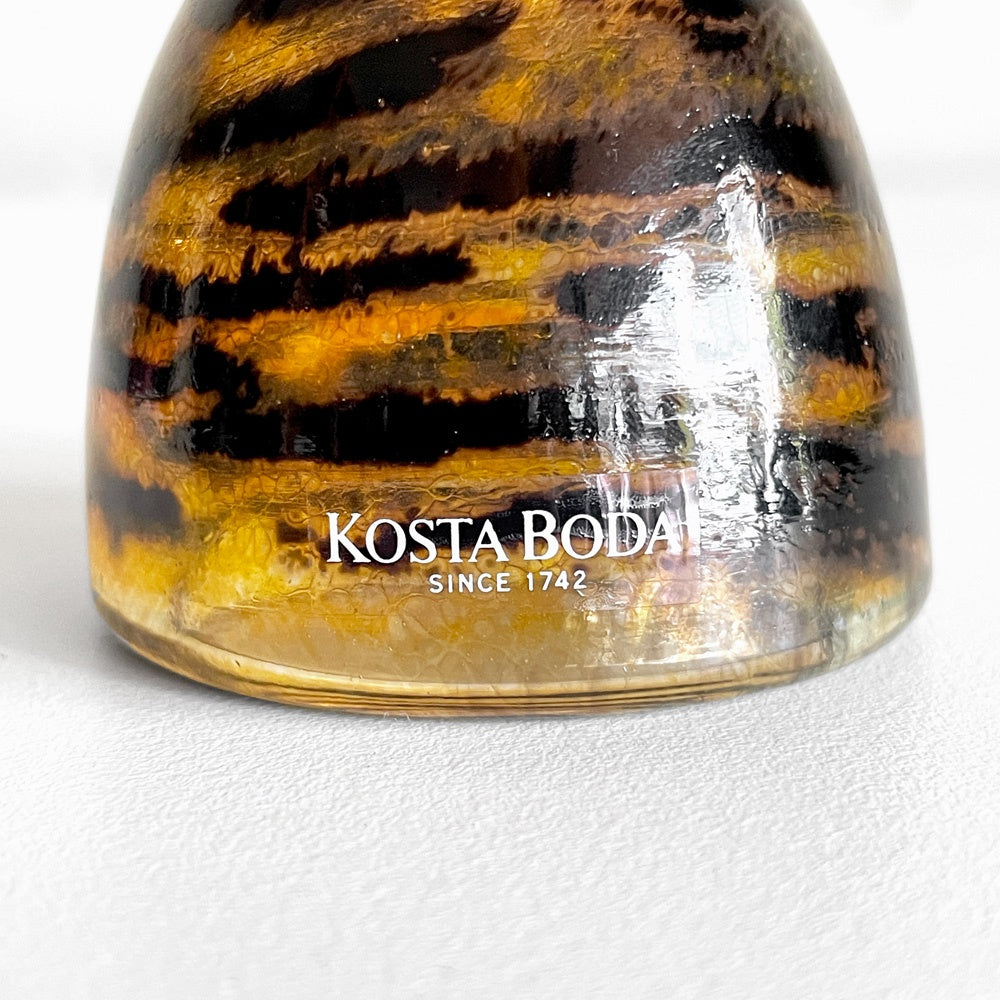 コスタボダ KOSTA BODA シェル・エングマン Safariシリーズ グラス オレンジ/黒 タイガー 北欧 スウェーデン ■