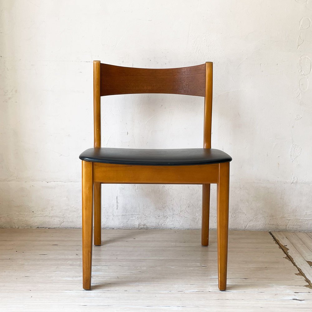 ネイサン ファニチャー Nathan Furniture イギリス ビンテージ UK Vintage ダイニングチェア チークプライッド×ビーチ材 PVCレザーシート B★