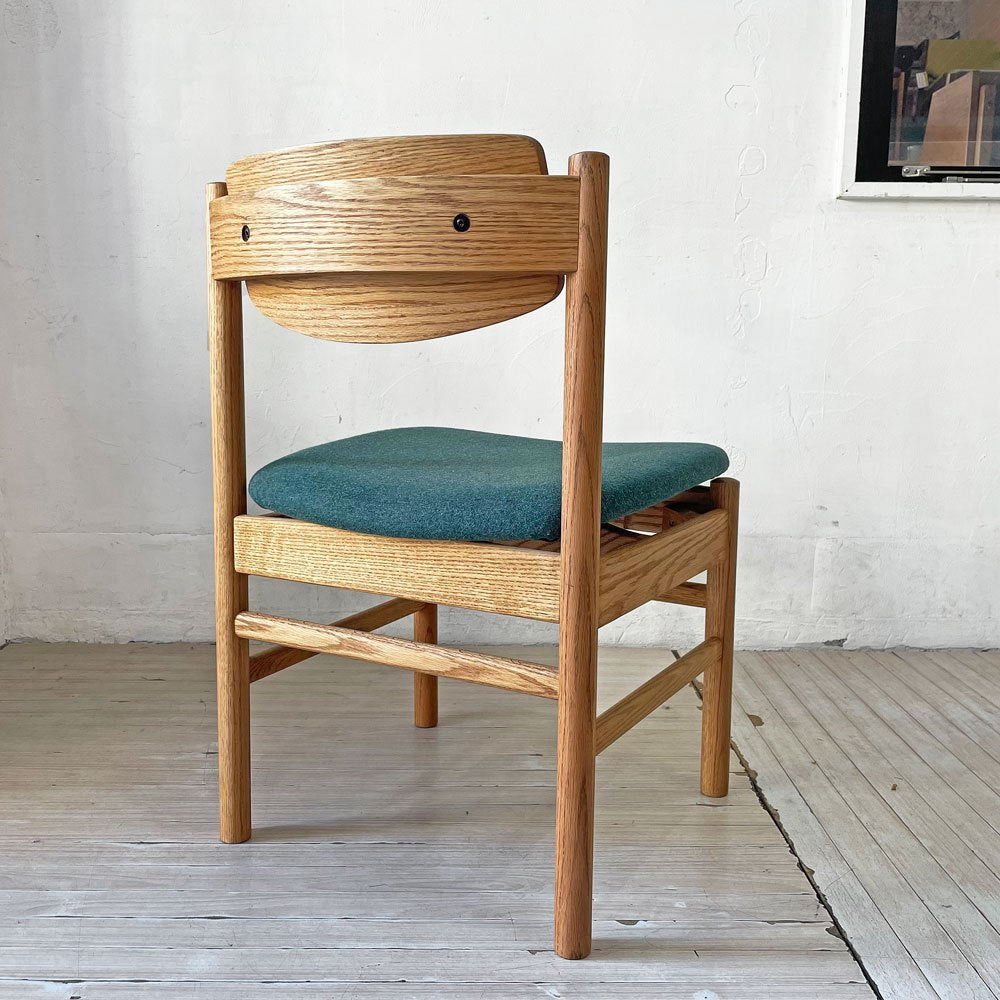 モモナチュラル MOMO Natural READY-MADE アントバックチェア ANT BACK CHAIR OAW MEDIUM teal green オーク材 ダイニングチェア 定価￥25,000- B ★