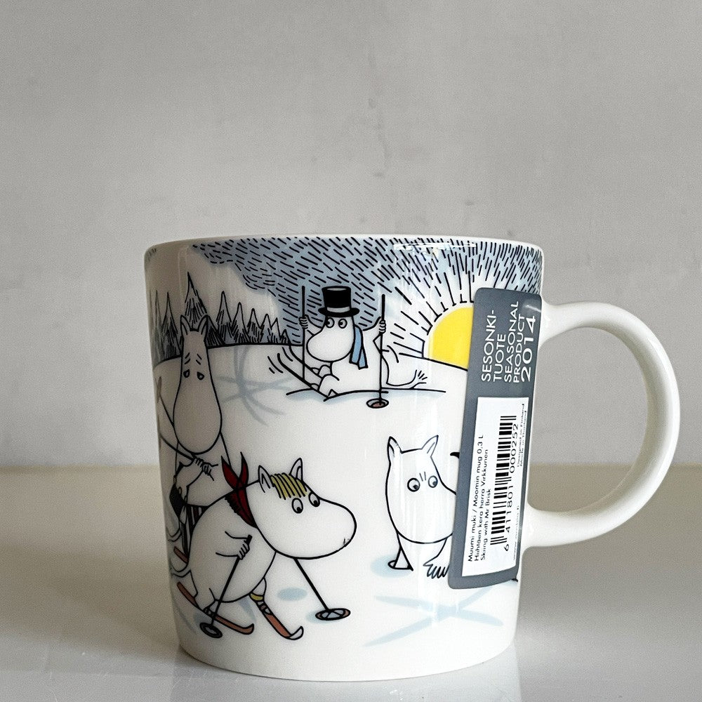 アラビア ARABIA ムーミンマグ MOOMIN ミスターブリスクと一緒にスキー 2014年 冬限定 フィンランド 北欧食器 ■