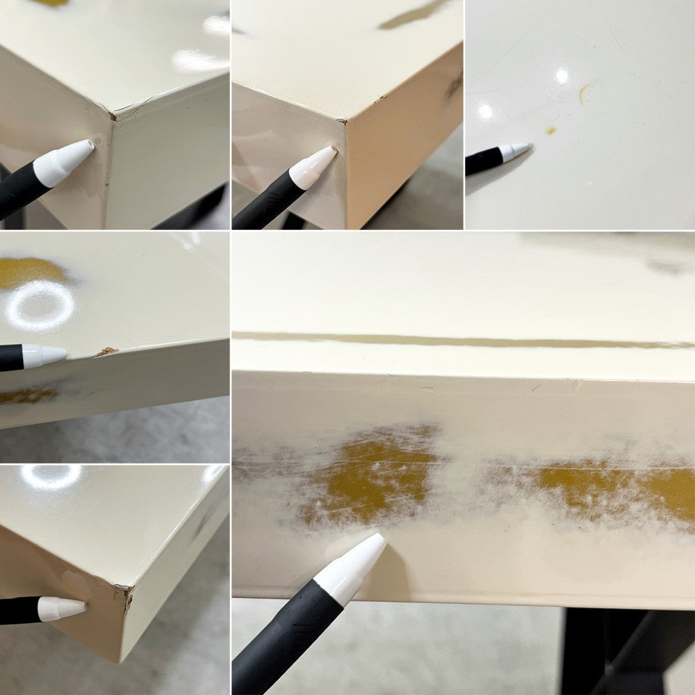ロックストーン ROCKSTONE 漆 URUSHI ダイニングテーブル W210cm 漆塗 変り根来 スチール脚 岩倉榮利 定価¥352,000- ●
