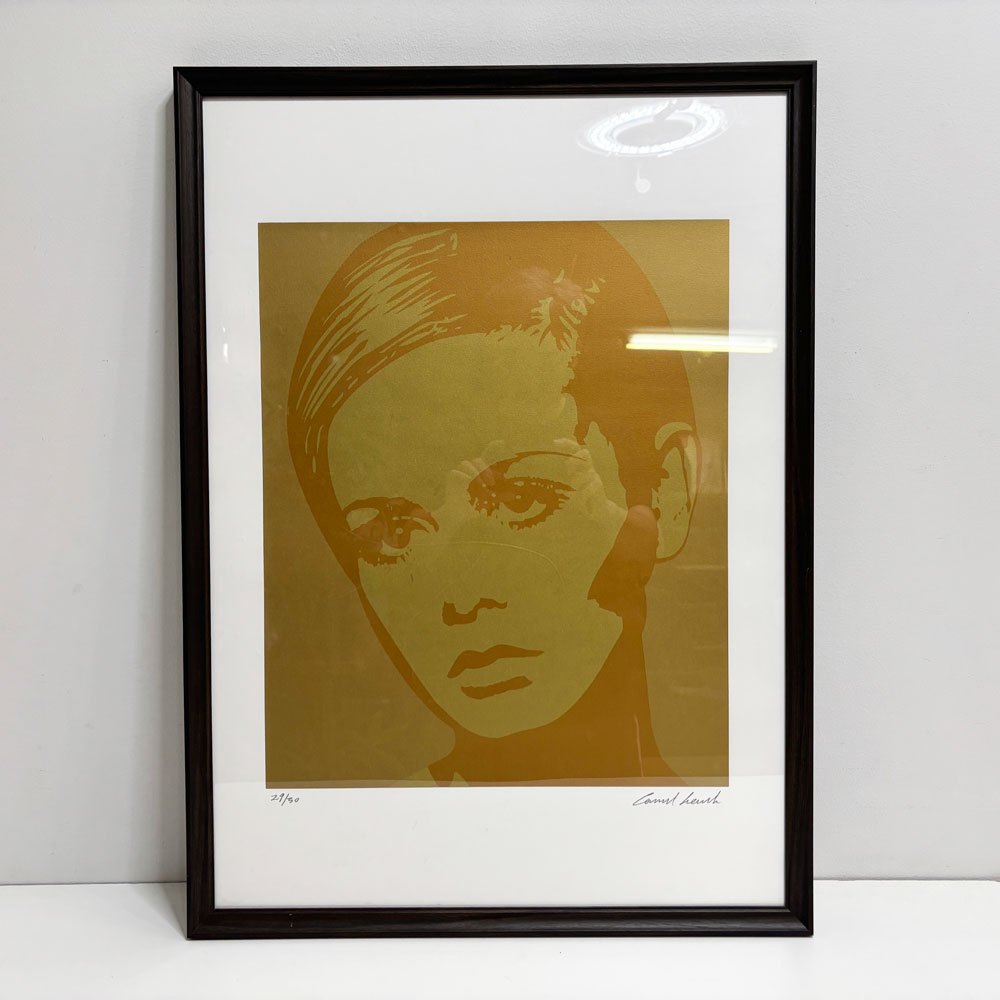 コンラッドリーチ CONRAD LEACH ツィギー Twiggy シルクスクリーン アートフレーム ポスター ポップアート 29/30 希少 40×48.5cm(スクリーンサイズ) 額装品 ●