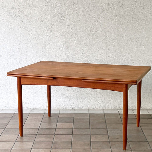 北欧ビンテージ vintage チーク材 エクステンションダイニングテーブル W140-195-250cm 伸長式 HIKE購入品 ◇