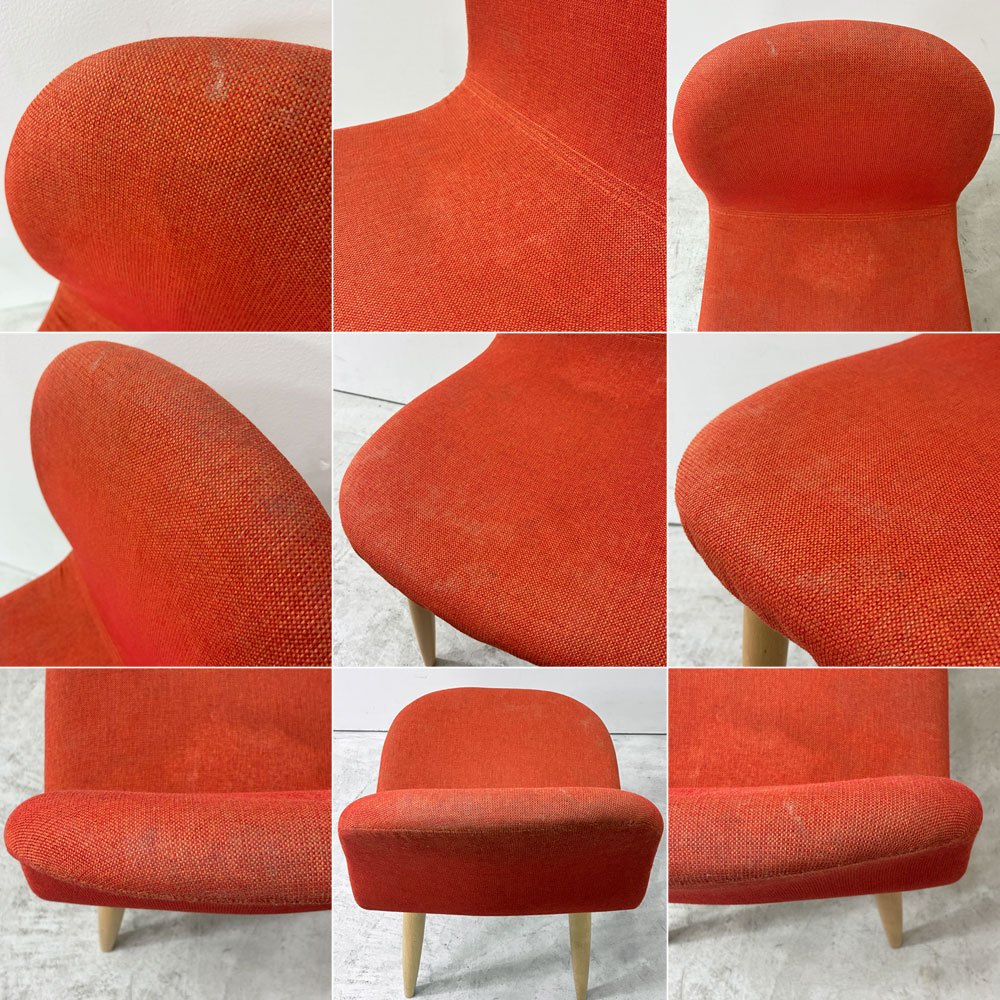 イデー IDEE コショネチェア COCHONNET CHAIR ダイニングチェア オーク材 ナチュラル ファブリック レッド系 モダン 現状品 ●