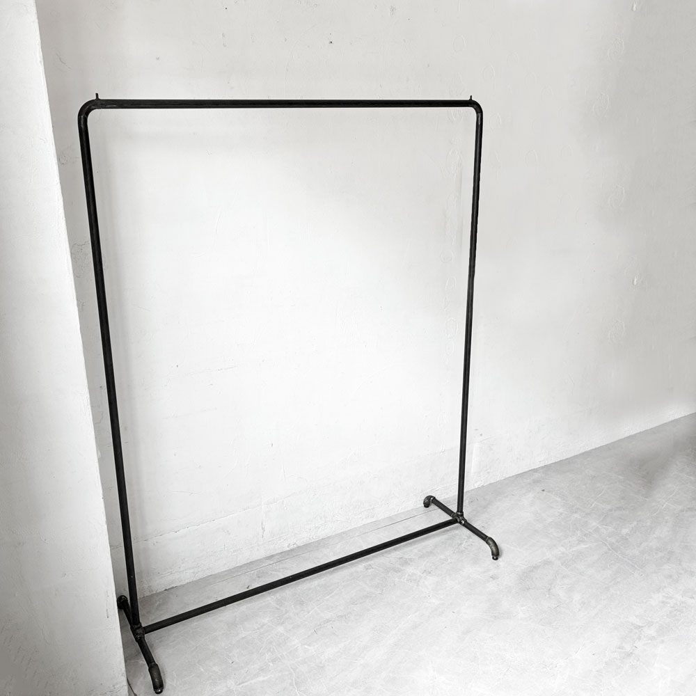 ダブルスタンダード W STANDARD ハンガーラック Hanger Rack HR-06 パイプハンガー アイアン 古材 棚板付き W120cm インダストリアル 店舗什器 定価￥27.280- ★