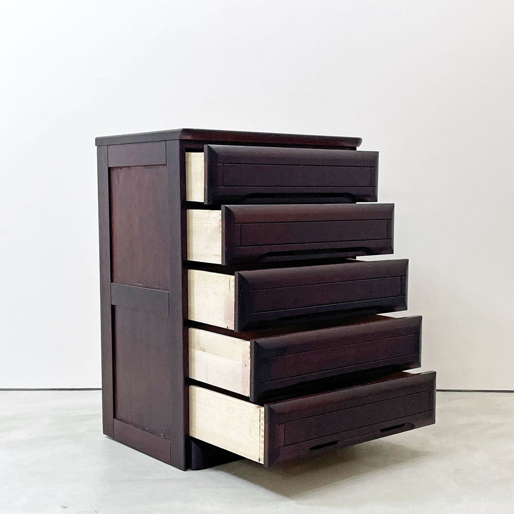 大雪木工 Taisetsu Mokko 5段チェスト 箪笥 民藝 北海道 旭川家具 ●