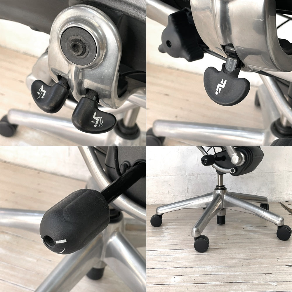 ハーマンミラー Herman Miller アーロンチェア Bサイズ ポスチャーフィット ウェイブ ポリッシュドアルミベース ビル・スタンフ ＆ ドン・チャドウィック ★
