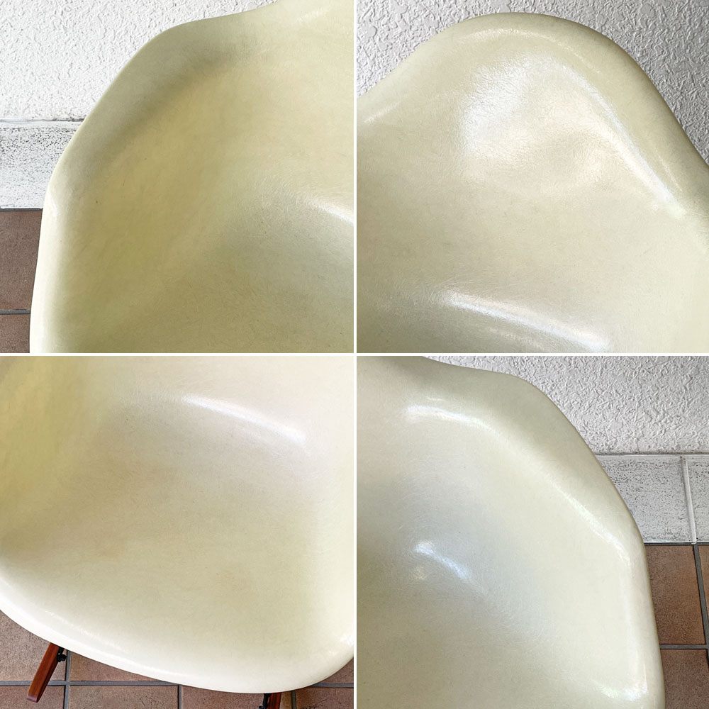 ハーマンミラー Herman Miller アームシェルチェア セカンド 2nd初期 エンボスレス FRP  ロッカーベース イームズ ミッドセンチュリーモダン ◇