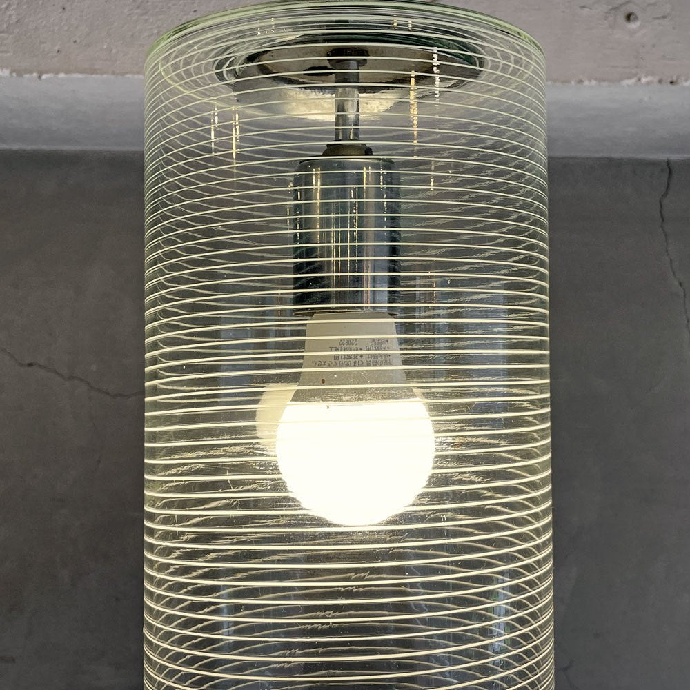 森部照明 MORIBE SHOMEI 糸巻ガラスシェード ペンダントライト クリア 円柱 モダンデザイン ビンテージ ♪