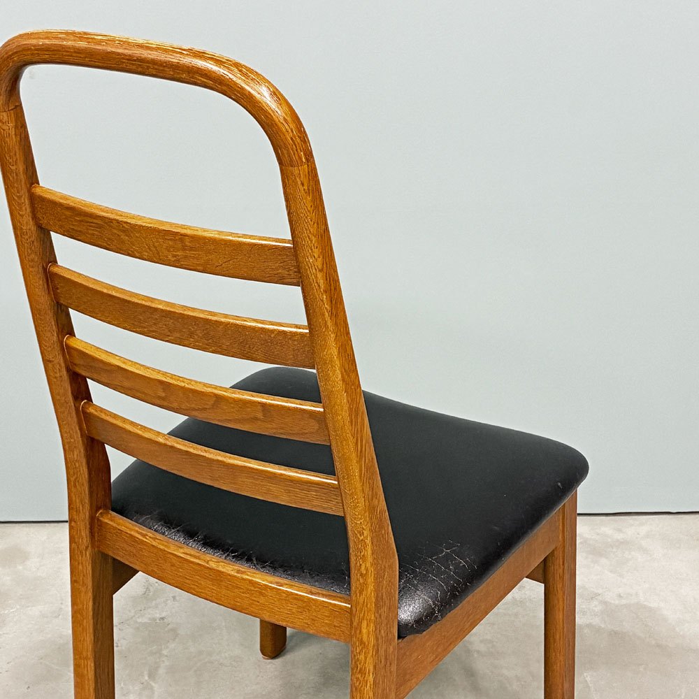 池田木工 IKEDA ダイニングチェア ラダーバック 2脚セット オーク材 牛革 本革 ジャパンビンテージ Japan vintage 北欧スタイル ◎