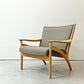 カンディハウス CONDE HOUSE フローレンス FLORENCE ラウンジチェア イージーチェア 1Pソファ ナラ無垢材 ファブリック ベージュ系カラー 中村昇 廃番 ●