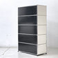 ユーエスエムハラー USMハラー USM Haller キャビネット シェルフ 1列5段 W77×D37×H129cm グラファイトブラック × ピュアホワイト ●