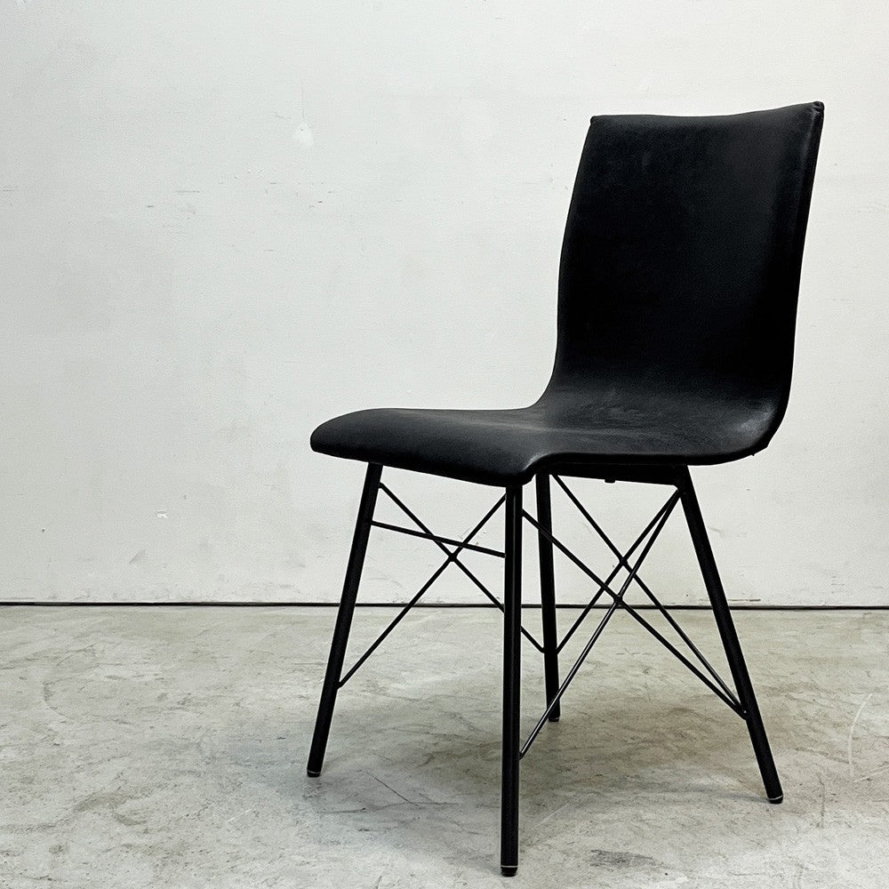 クラッシュゲート CRASH GATE ノットアンティークス Knot antiques CROSSⅢ CHAIR クロスⅢチェア ダイニングチェア RL-27 PVCレザー ブラック 展示品 ●