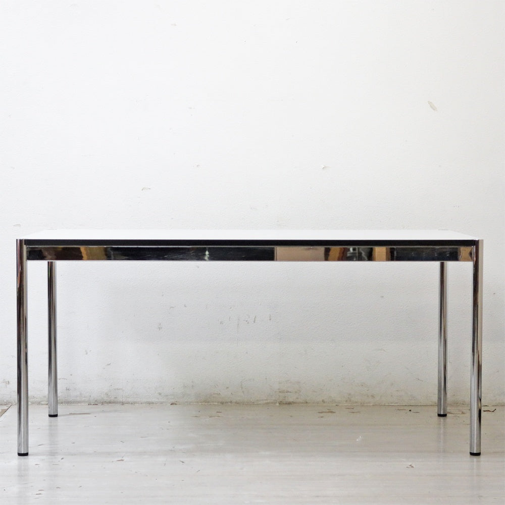 USMモジュラーファニチャー USM Haller USMハラーテーブル ワーキングデスク ダイニングテーブル W150×D75×H70cm パールグレーラミネート(ホワイト) 高さ調整機能付 ●