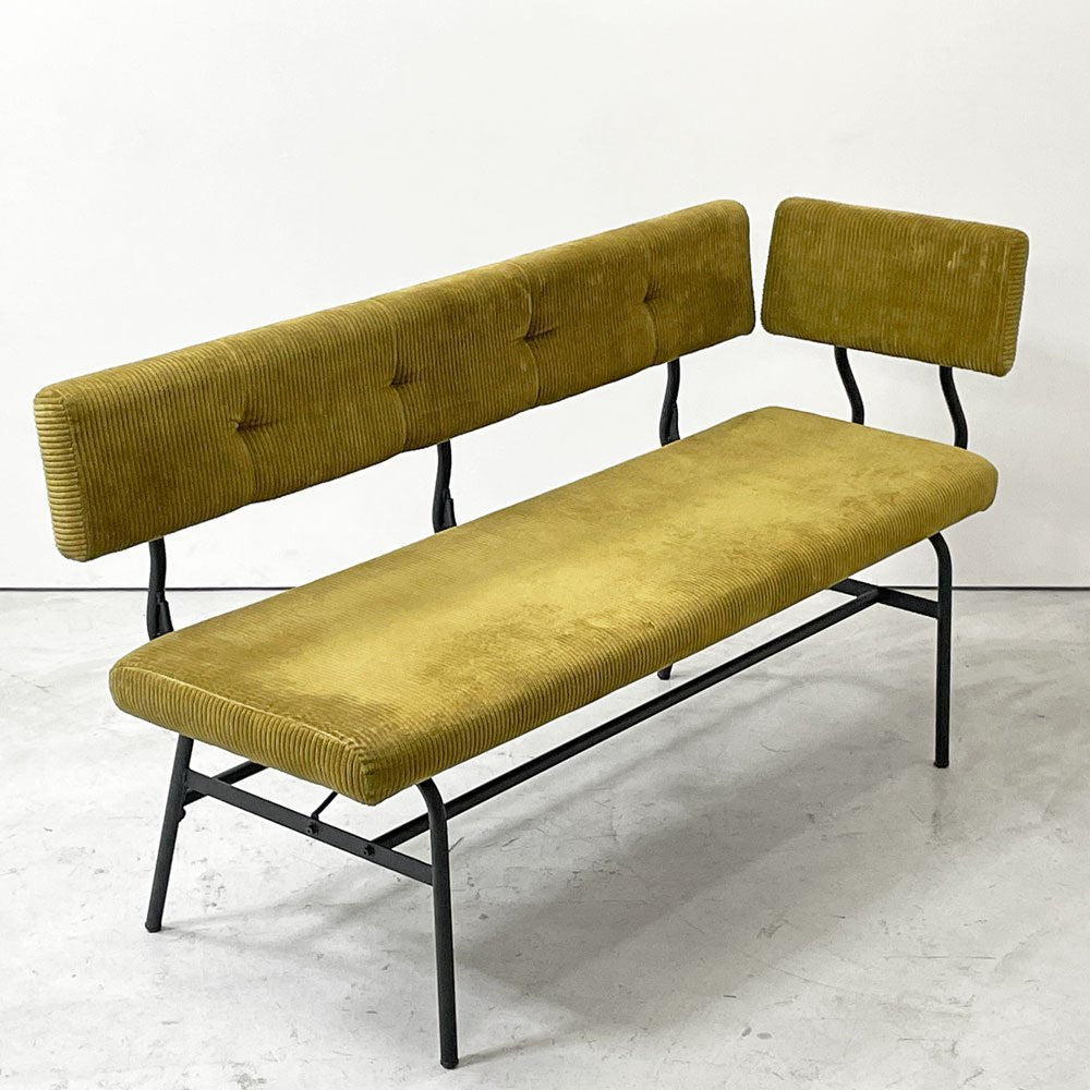 ジャーナルスタンダードファニチャー journal standard Furniture パクストン LDベンチ PAXTON LD BENCH ベンチバックレスト アームパーツ付 アンバー コーデュロイ ●