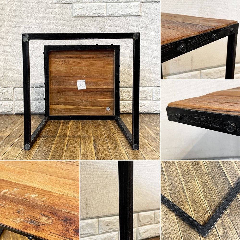 ディーボディ d-Bodhi ニュー サイドテーブル New Side Table チーク古材xアイアン インダストリアル ◎