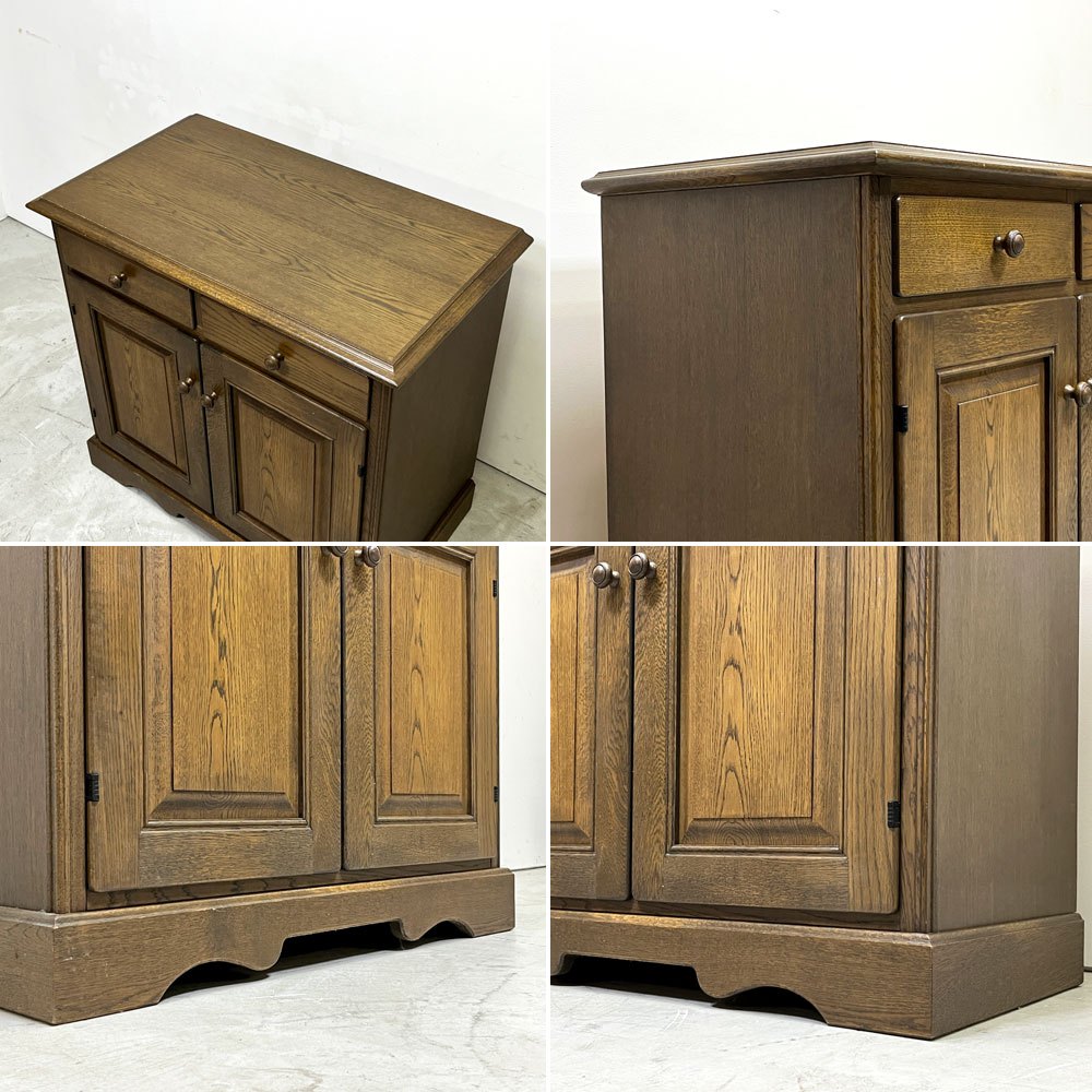 ダックス DUX オーク材 サイドボード キャビネット 2ドロワー W86cm クラシカルデザイン カントリーテイスト ●