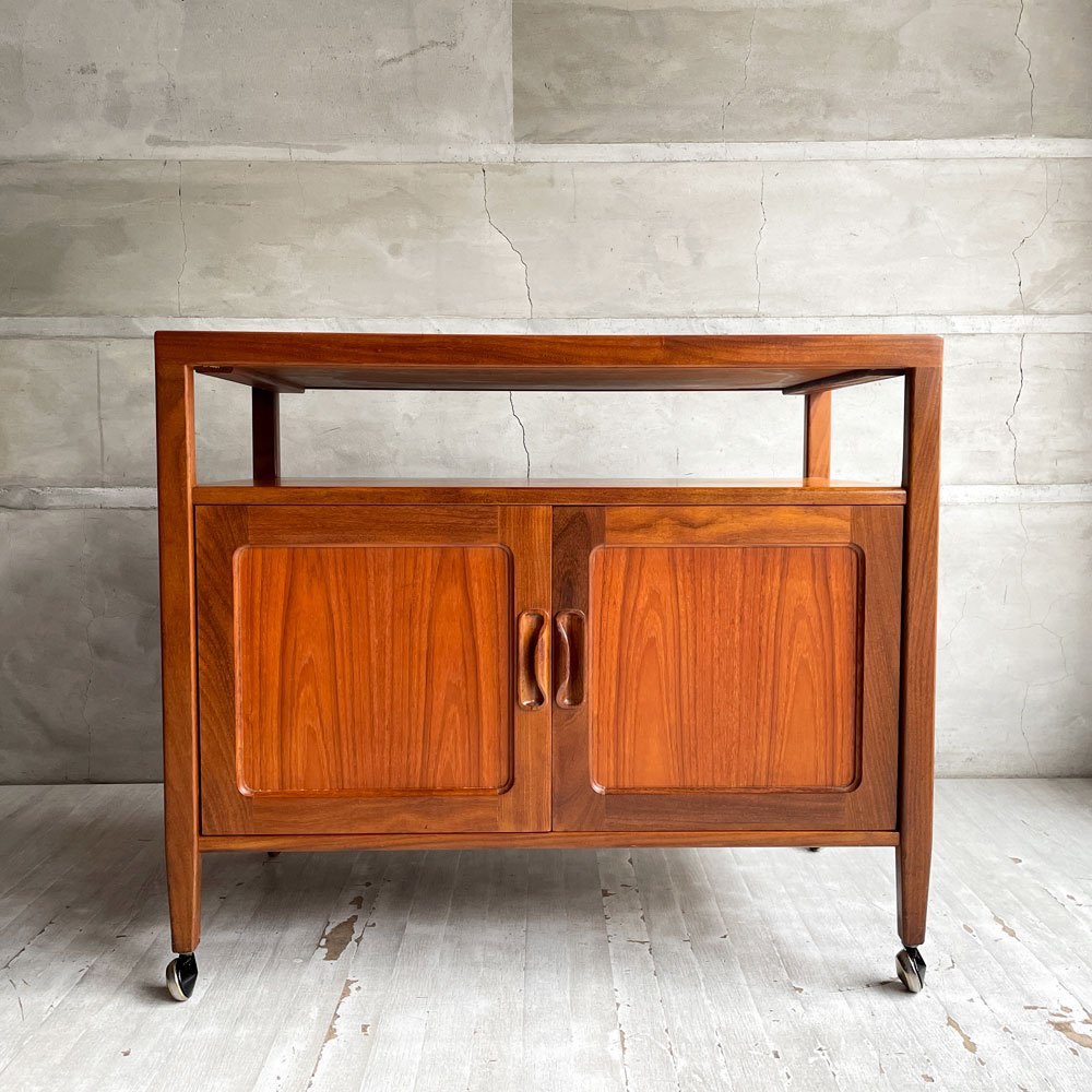 エベネゼルグーム Ebenezer Gomme ジープラン G-PLAN フレスコ Fresco ビュッフェトロリー キッチンカート ワゴン サイドテーブル スライド天板 チーク材 UKビンテージ 英国 希少 ♪