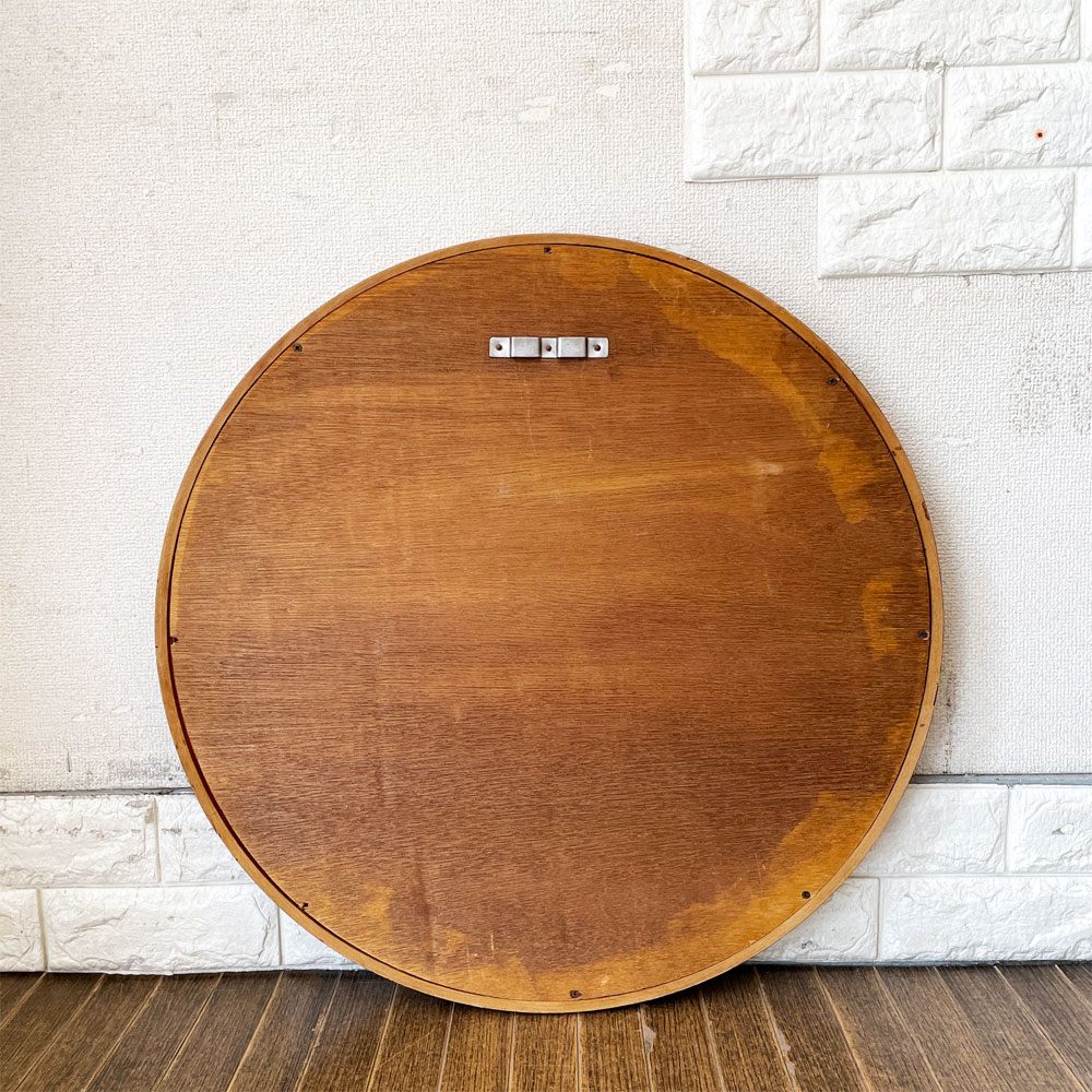 秋田木工 Akimoku 曲木鏡 丸大 ウォールミラー 古代色 ブナ材 Φ60cm 壁掛け 曲木家具 柳宗理 ジャパニーズモダン 定価￥58,740- ◎
