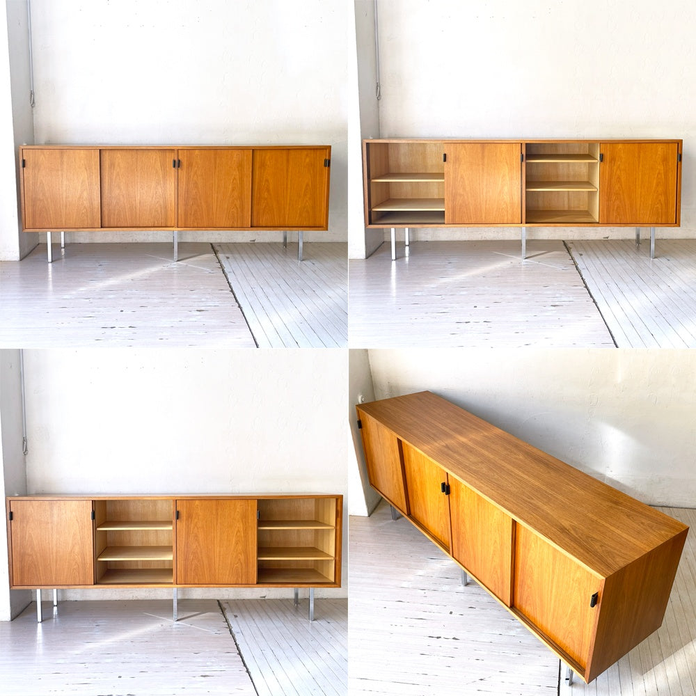 ノル Knoll ビンテージ クレデンザ Credenza サイドボード ウォールナット レザーハンドル フローレンス・ノール Florence Knoll ミッドセンチュリー ★