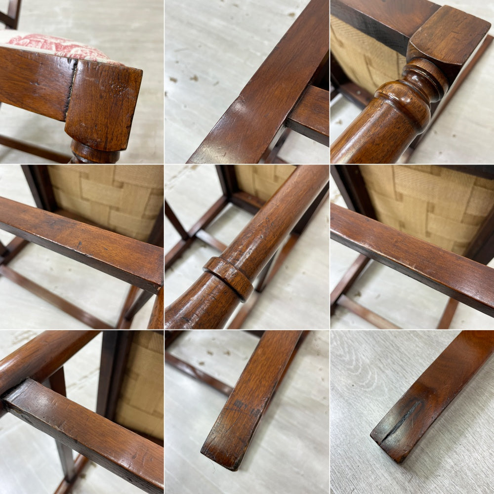 UKビンテージ UK Vintage マホガニー材 ダイニングチェア ファブリックシート クラシカル 英国家具 アンティーク ロイズアンティークス Lloyd's Antiques 購入品 A ●