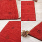 イラン 手織り ギャッベ gabbeh 絨毯 ラグ カーペット レッド 91×61cm 鹿モチーフ ●