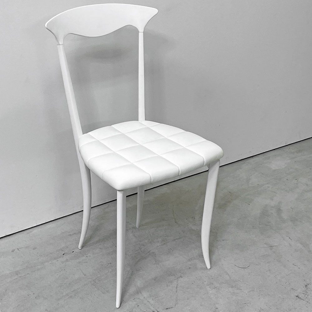 ファセム Fasem チャーム Charme ダイニングチェア アルミ レザー 本革 ホワイト クラシカル モダン イタリア ●