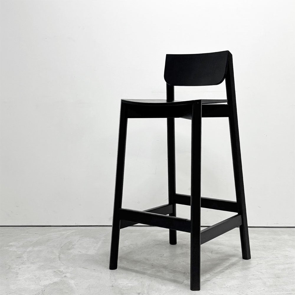 モダンデザイン Modern Design カウンターチェア ハイチェア ハイスツール オーク材 ブラック塗装 B ●