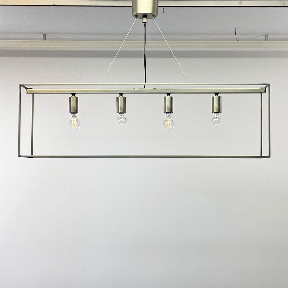 かなでもの KANADEMONO ボックスフレームペンダントライト Box Frame Pendant Light 4灯 Gold ディクラッセ シンプルモダン 定価 ￥41,800- ●